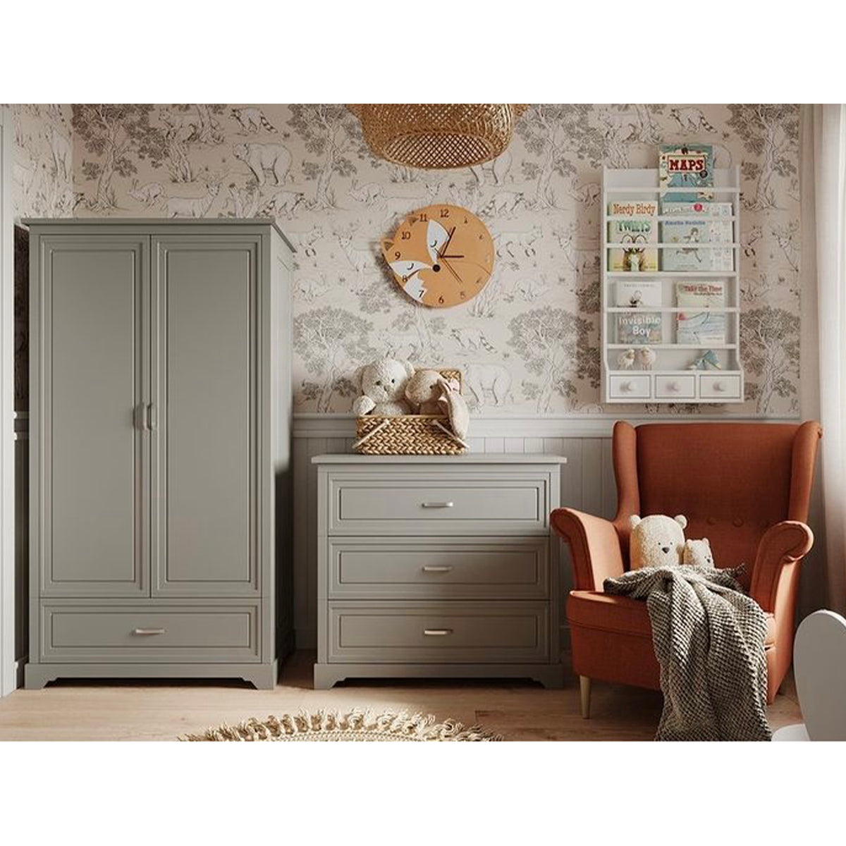 Commode 3 tiroirs Novelies Melody Gris - vue 3