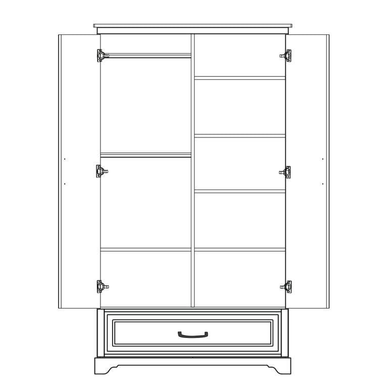 Lit évolutif 70x140 et armoire 2 portes Novelies Melody Gris - vue 6