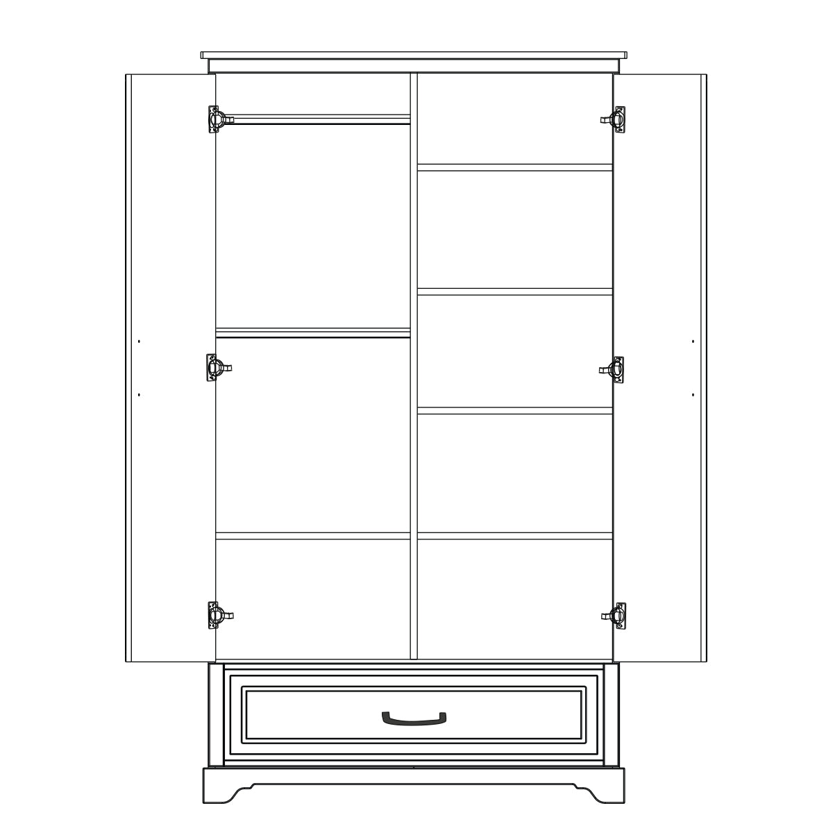 Armoire 2 portes 1 tiroir Novelies Melody Gris - vue 4
