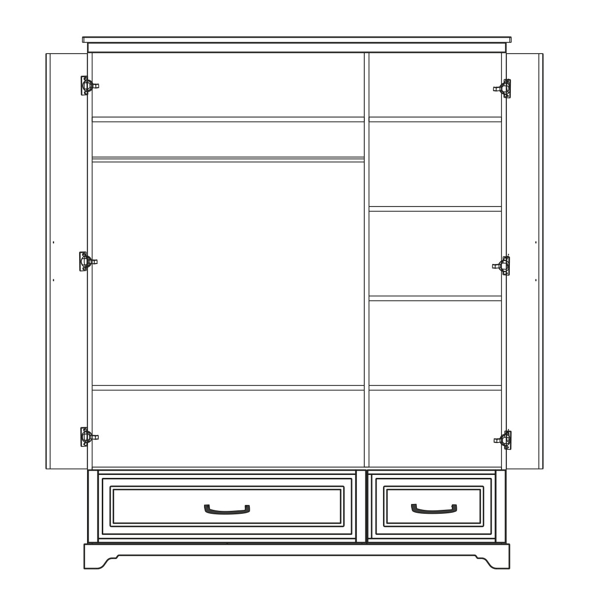 Armoire 3 portes 2 tiroirs Novelies Melody Gris - vue 3