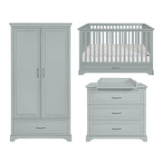 Chambre complète lit évolutif 70x140 commode à langer et armoire 2 portes Novelies Melody Gris