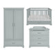Chambre complète lit évolutif 70x140 commode à langer et armoire 2 portes Novelies Melody Gris