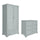 Commode 3 tiroirs et armoire 2 portes Novelies Melody Gris