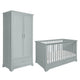 Lit évolutif 70x140 et armoire 2 portes Novelies Melody Gris