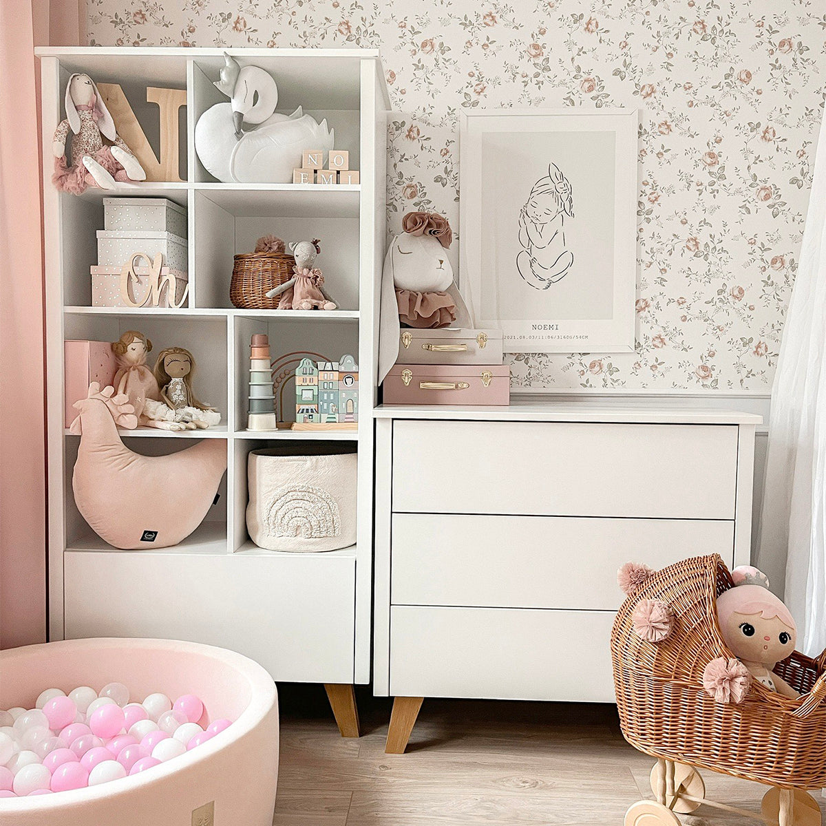 Commode 3 tiroirs Novelies Zara Blanc - vue 3
