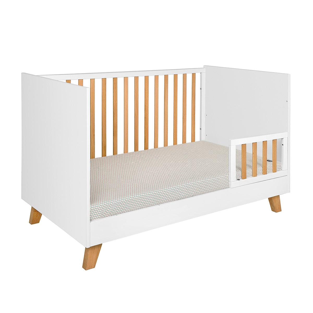 Chambre complète lit évolutif 70x140 commode à langer et armoire 2 portes Novelies Zara Blanc - vue 5