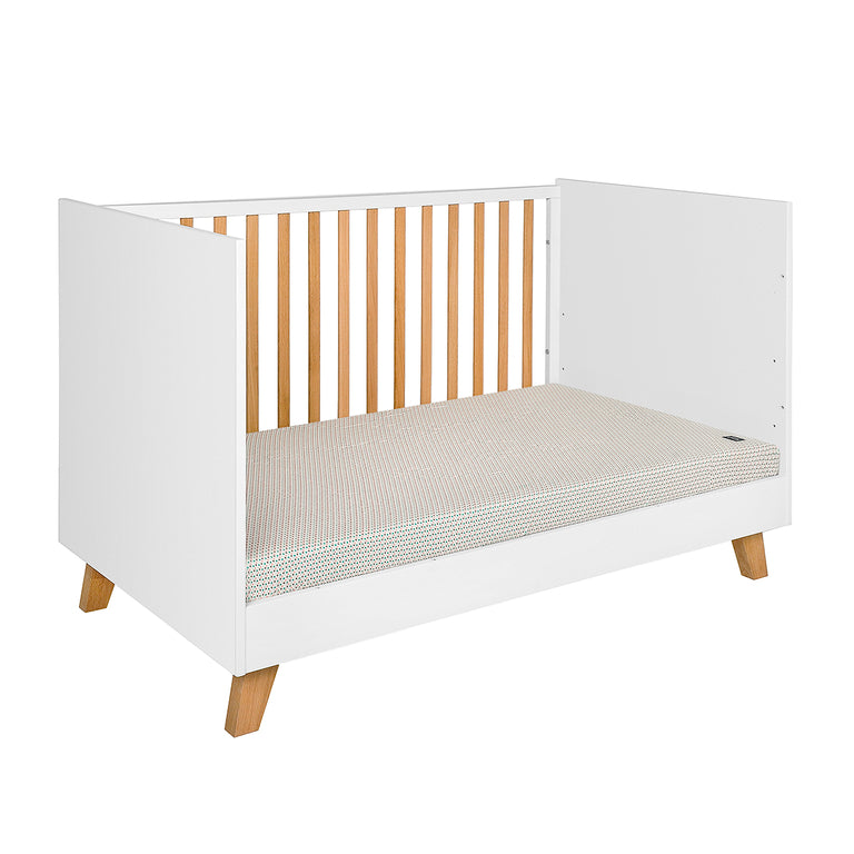 Chambre complète lit évolutif 70x140 commode à langer et armoire 2 portes Novelies Zara Blanc - vue 6