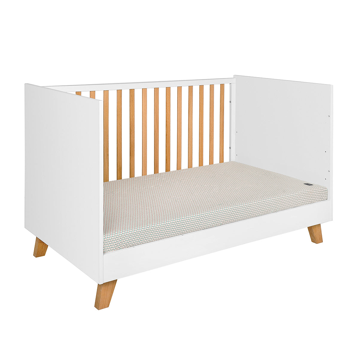 Lit évolutif 70x140 et commode 3 tiroirs Novelies Zara Blanc - vue 3