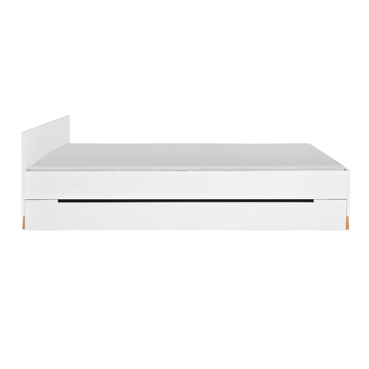 Lit 90x200 sommier et tiroir inclus Novelies Zara Blanc - vue 2
