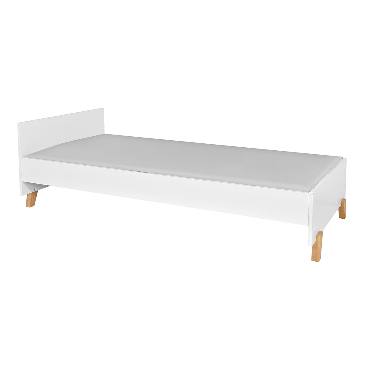 Lit 90x200 sommier et tiroir inclus Novelies Zara Blanc - vue 3