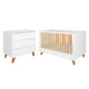 Lit évolutif 70x140 et commode 3 tiroirs Novelies Zara Blanc