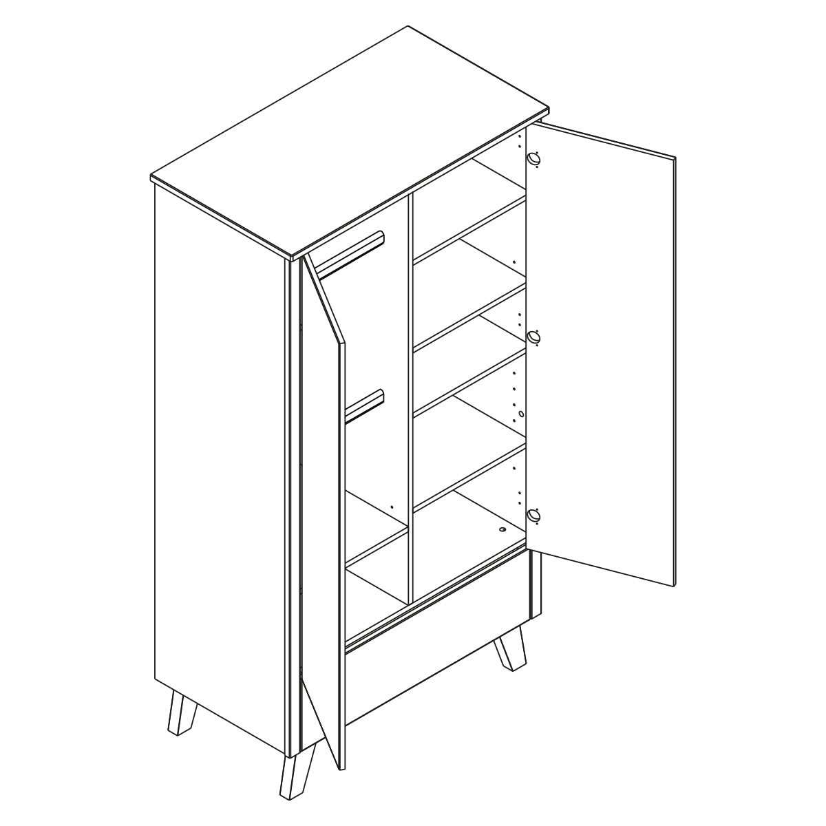 Commode 3 tiroirs et armoire 2 portes Novelies Zara Gris - vue 4