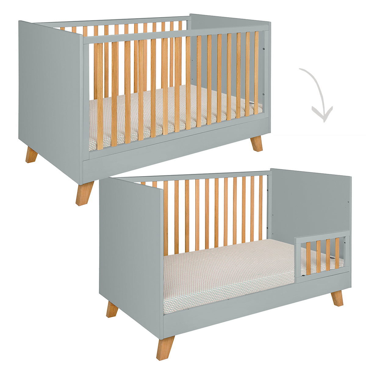 Lit évolutif 70x140 Novelies Zara Gris