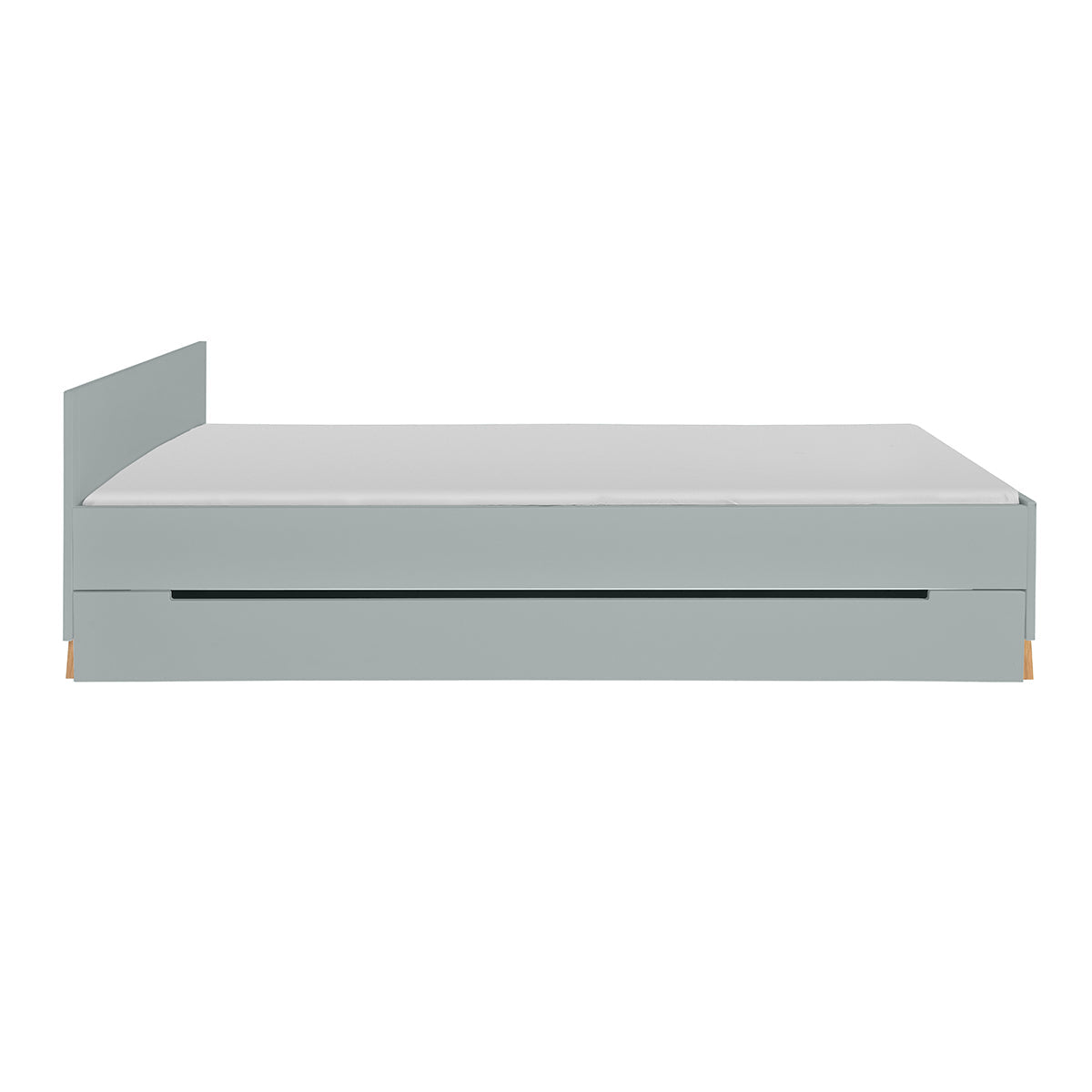 Lit 90x200 sommier et tiroir inclus Novelies Zara Gris - vue 2