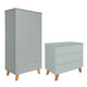 Commode 3 tiroirs et armoire 2 portes Novelies Zara Gris