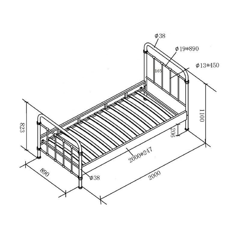 Lit 90x200 Sommier inclus Vipack New York - Blanc - vue 3