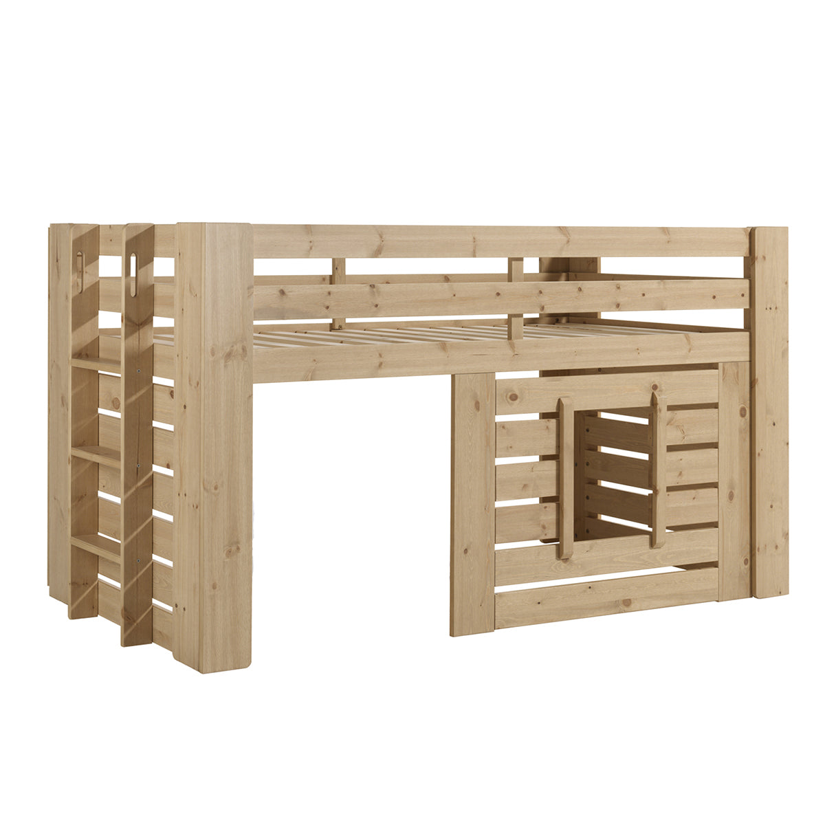 Lit cabane 90x200 sommier inclus Vipack Oliver Bois - vue 3