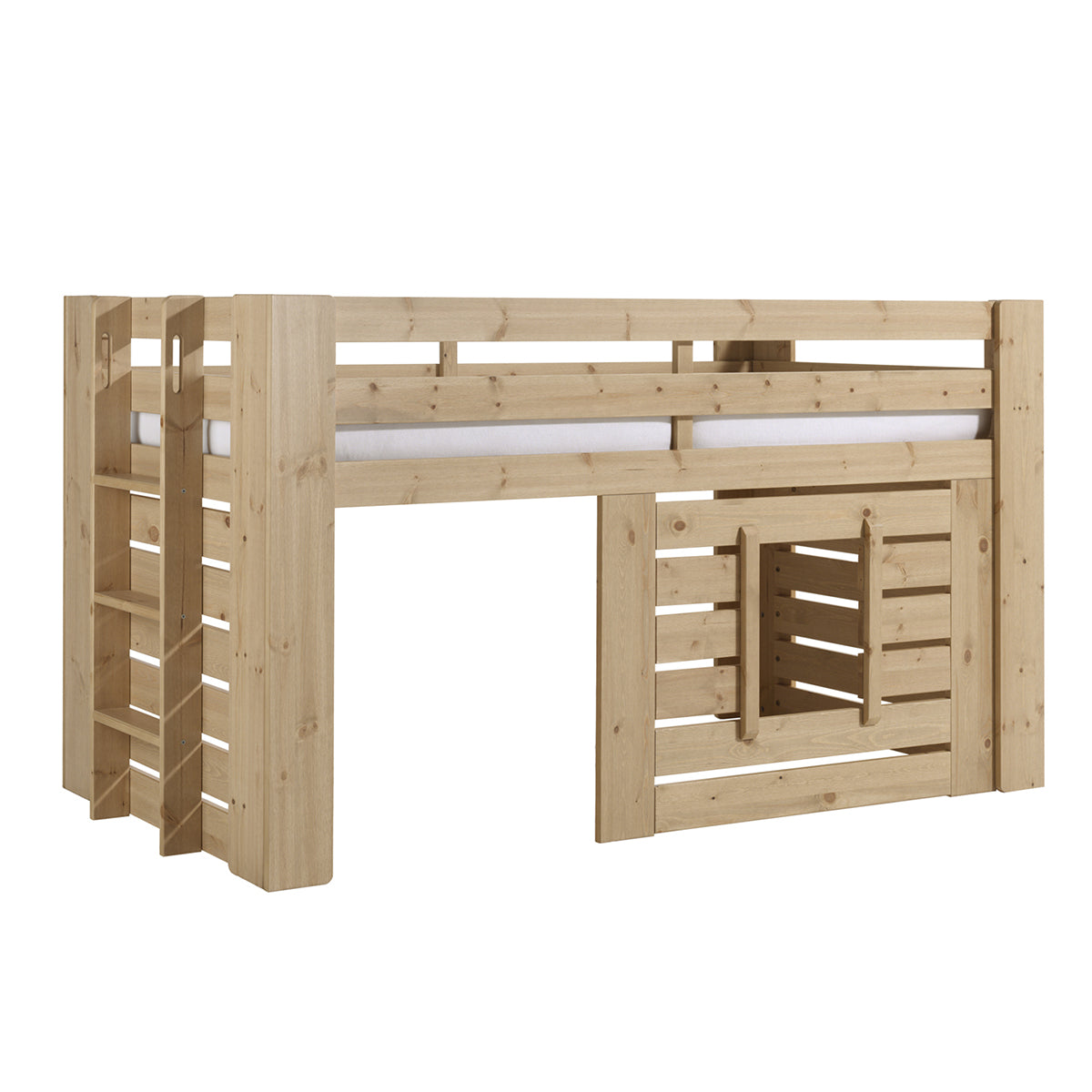 Lit cabane 90x200 sommier inclus Vipack Oliver Bois - vue 2