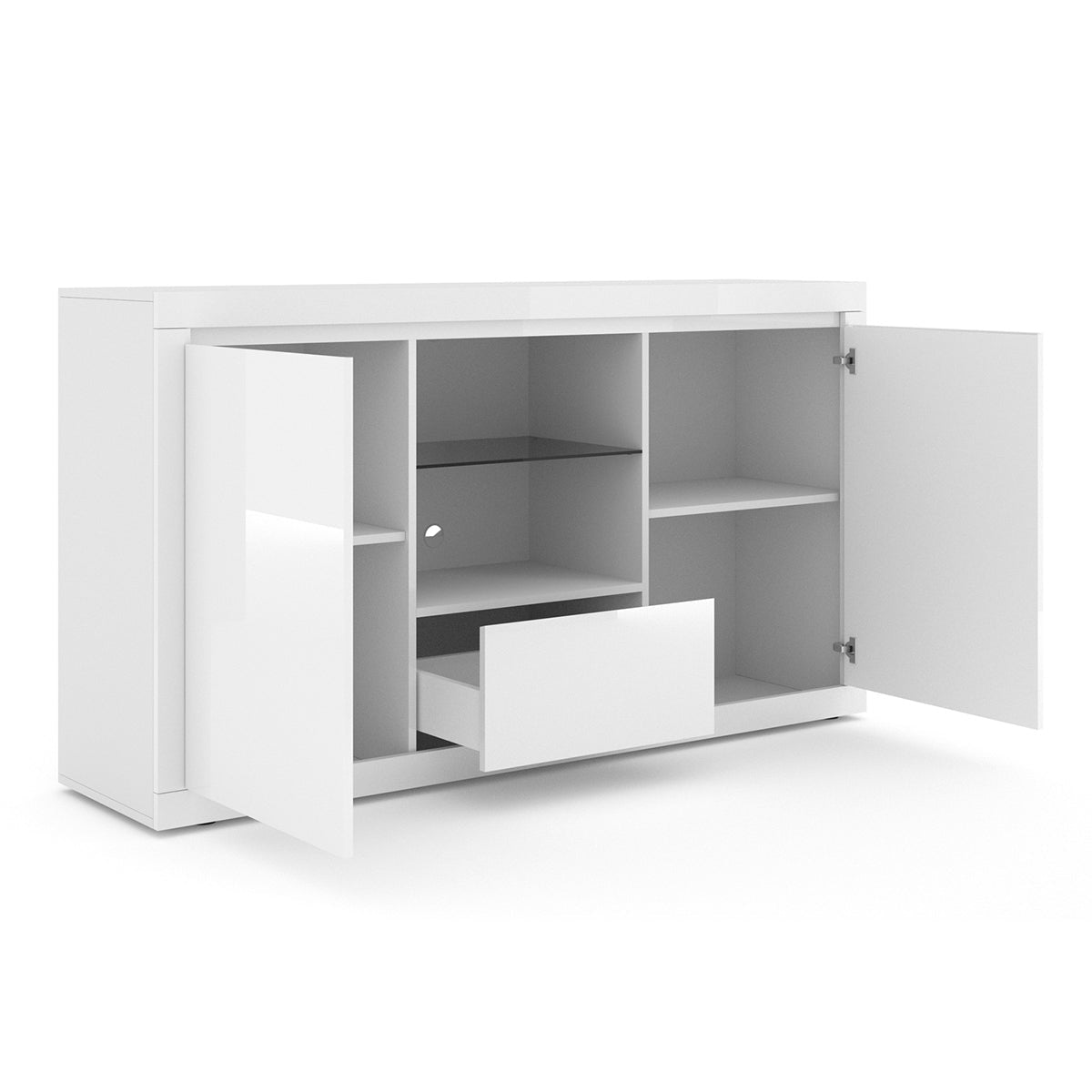 Buffet 2 portes 1 tiroir Olia Blanc - vue 2