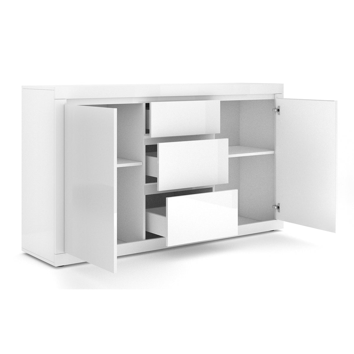 Buffet 2 portes 3 tiroirs Olia Blanc - vue 2