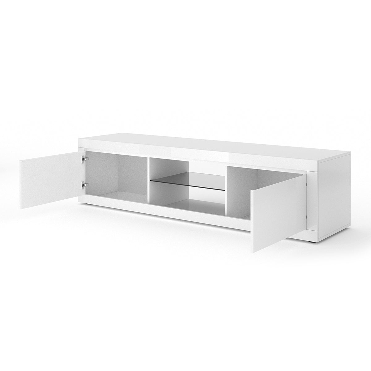 Meuble TV 2 portes 180 cm TV Olia Blanc - vue 2
