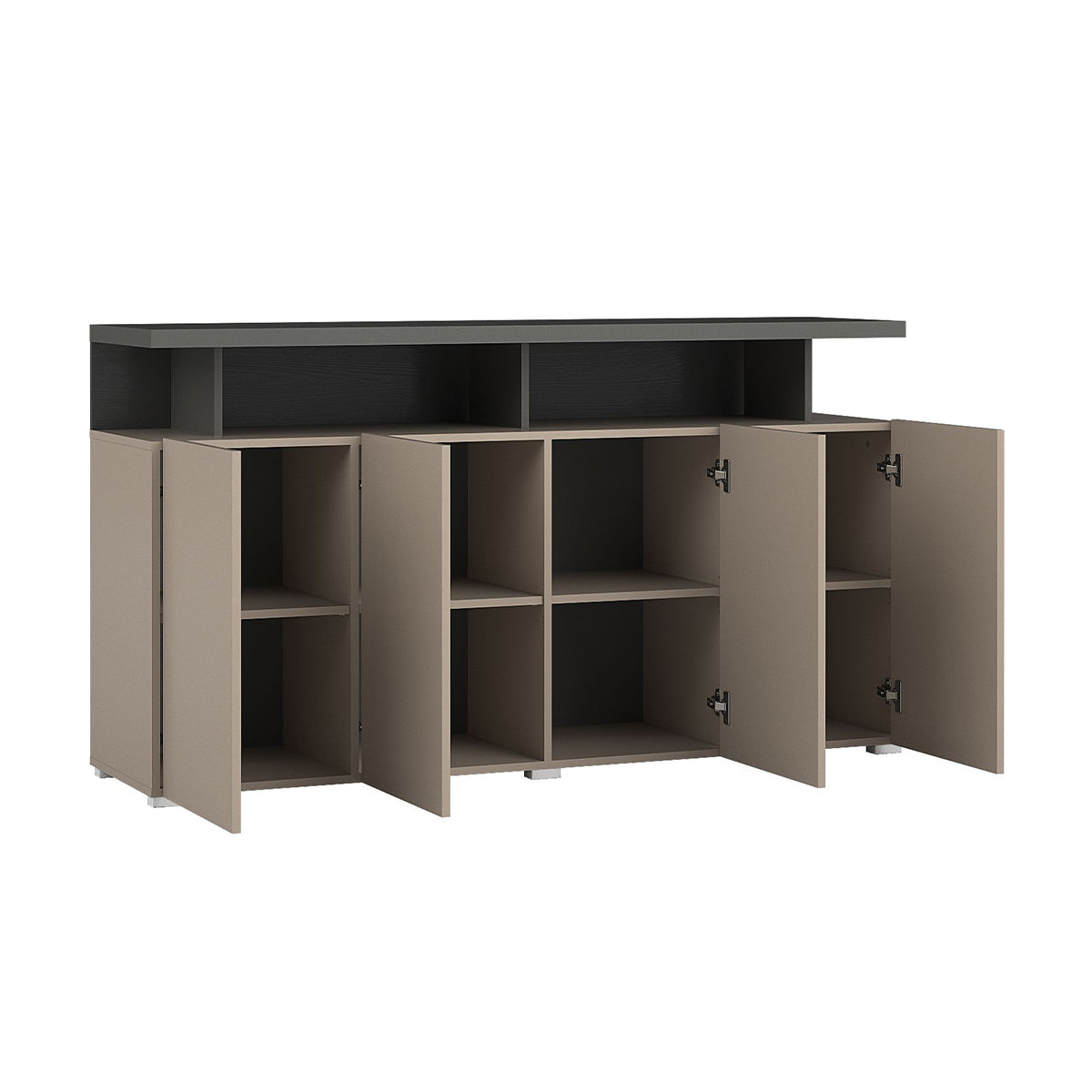 Buffet 4 portes Opio Taupe et Anthracite - vue 2