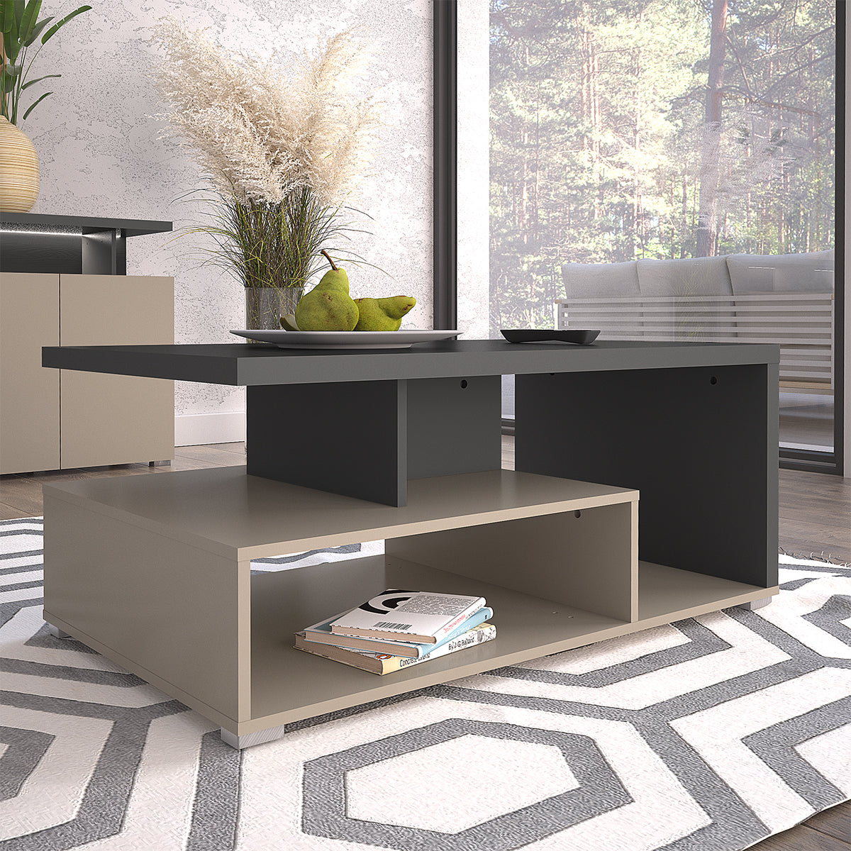 Table basse Opio Taupe et Anthracite - vue 2