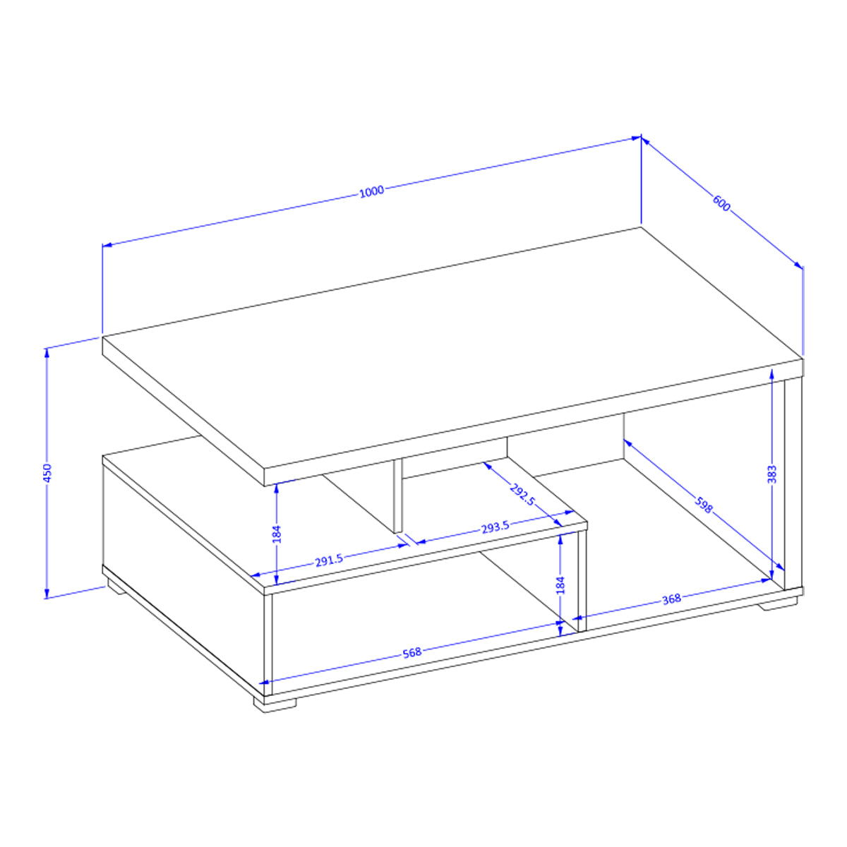 Table basse Opio Taupe et Anthracite - vue 4