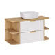 Meuble simple vasque 100cm niches arrondies Oria Blanc mat