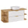 Meuble simple vasque 120cm niches arrondies Oria Blanc mat