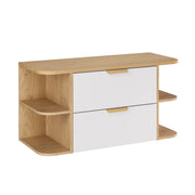 Meuble sous-vasque 100cm niches arrondies plan de toilette Oria Blanc mat