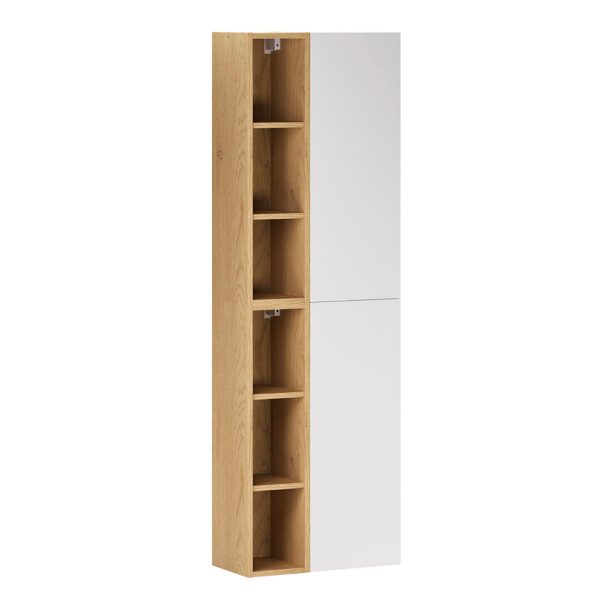Ensemble meuble sous-vasque 80cm 2 niches et colonne Oria Blanc mat - vue 4