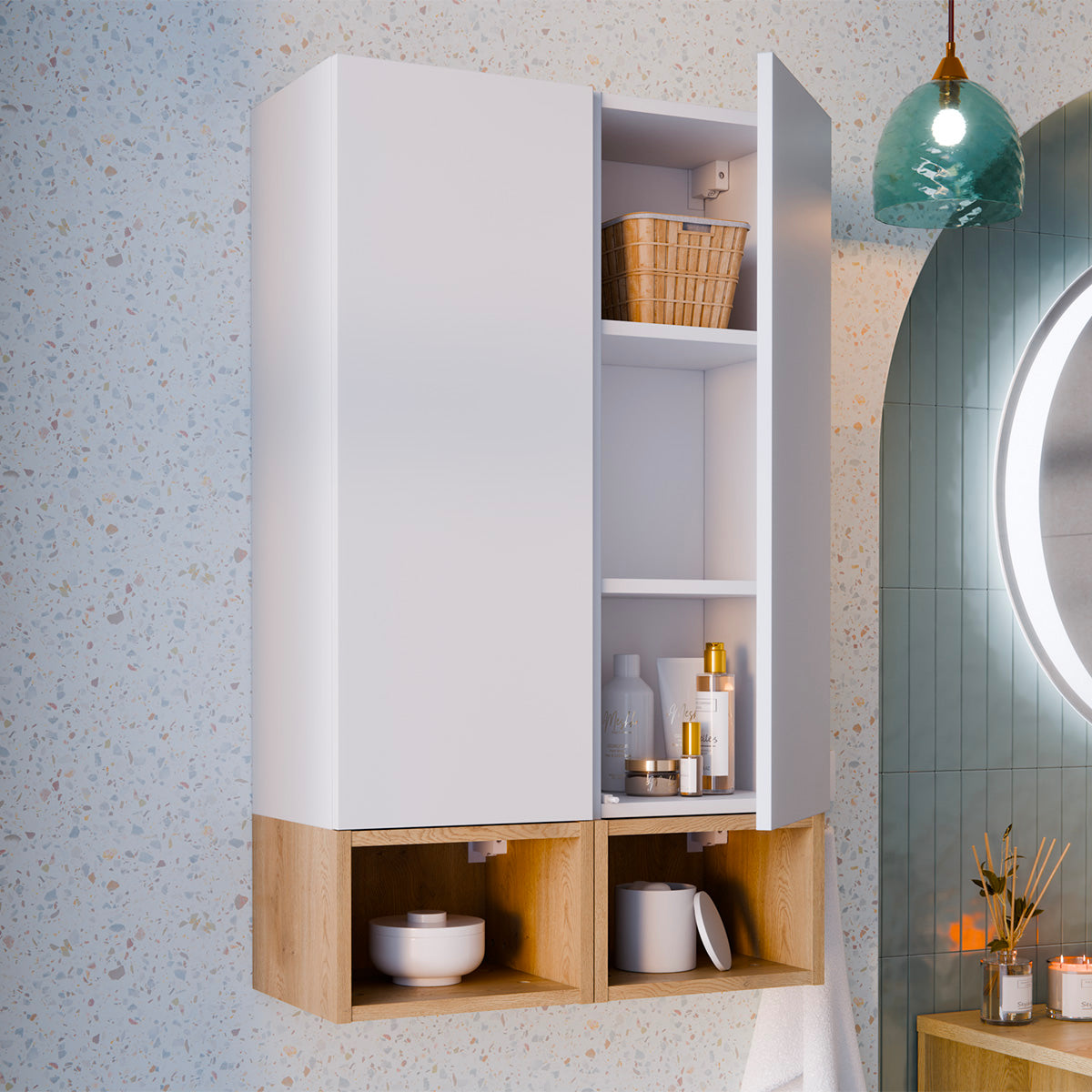 Armoire murale 1 niche Oria Blanc mat - vue 3