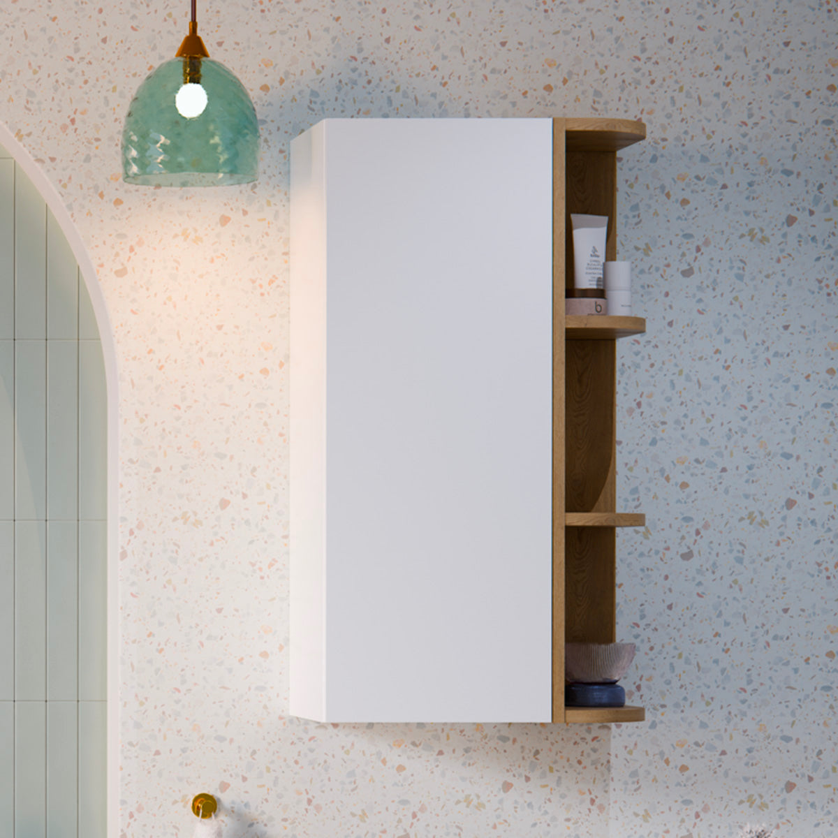 Armoire murale 3 niches arrondies Oria Blanc mat - vue 3