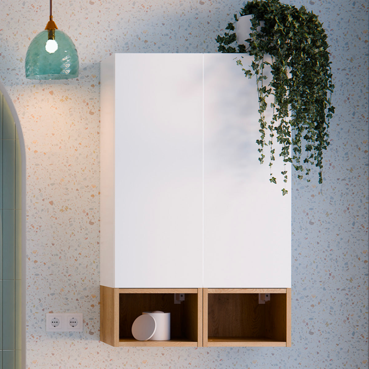 Armoire murale 1 niche Oria Blanc mat - vue 4