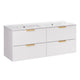 Meuble double vasque encastrée 120cm Oria Blanc mat