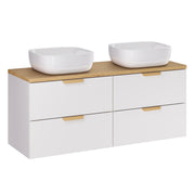 Meuble double vasque 120cm Oria Blanc mat