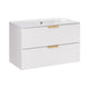 Meuble simple vasque encastrée 80cm Oria Blanc mat