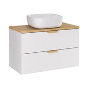 Meuble simple vasque 80cm Oria Blanc mat