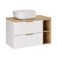 Meuble simple vasque 80cm 2 niches Oria Blanc mat