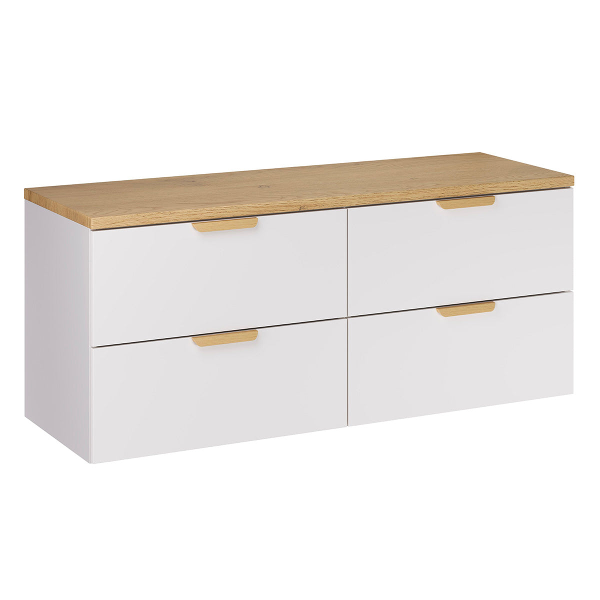 Ensemble meuble sous-vasque 120cm et colonne Oria Blanc mat - vue 2