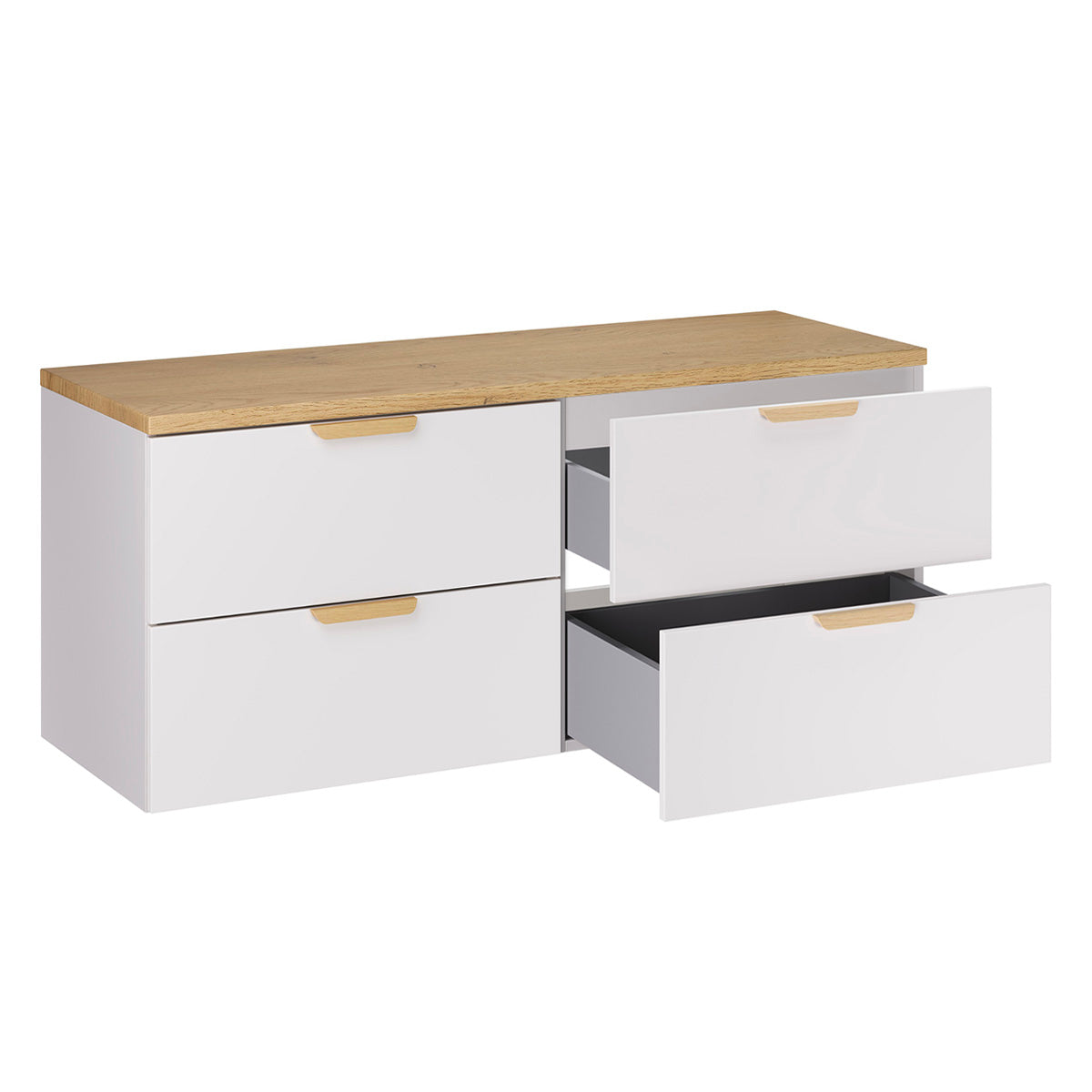 Meuble sous-vasque 120cm plan de toilette Oria Blanc mat - vue 2