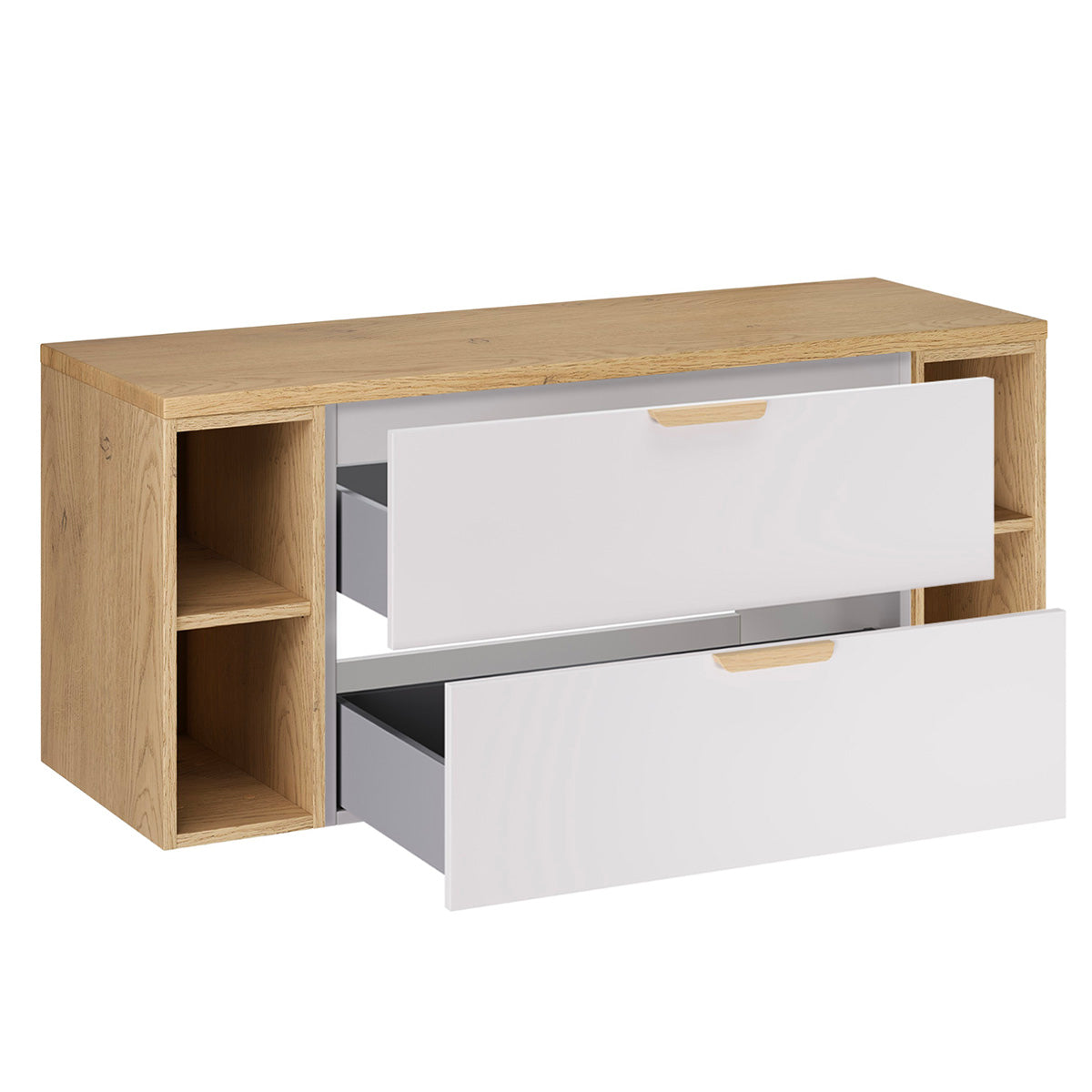Meuble sous-vasque 120cm 4 niches plan de toilette Oria Blanc mat - vue 2
