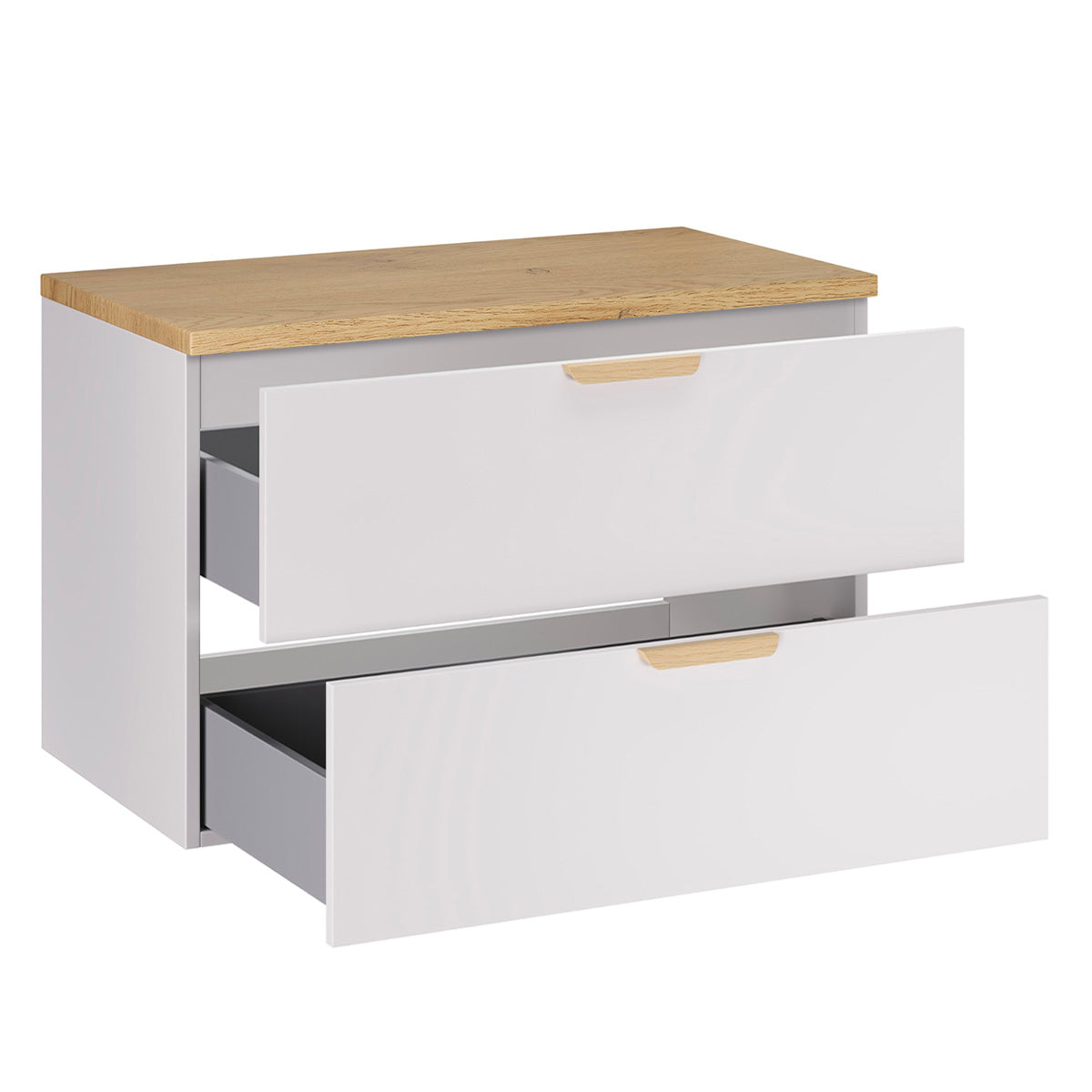 Meuble sous-vasque 80cm plan de toilette Oria Blanc mat - vue 2