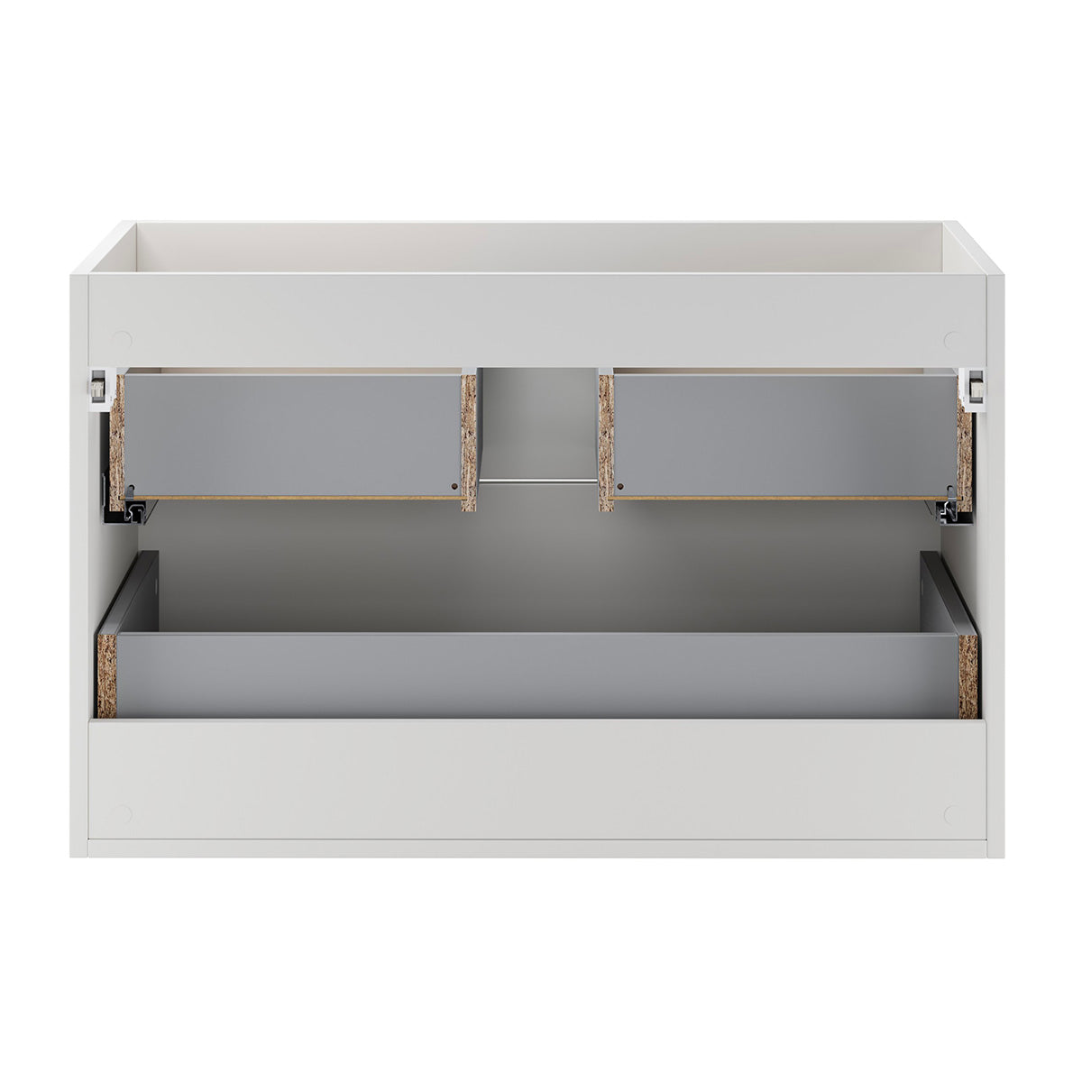 Meuble simple vasque encastrée 80cm Oria Blanc mat - vue 3