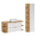 Ensemble meuble simple vasque 120cm niches arrondies et colonne Oria Blanc mat