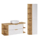 Ensemble meuble simple vasque 120cm niches arrondies et colonne Oria Blanc mat