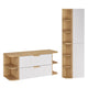 Ensemble meuble sous-vasque 120cm niches arrondies et colonne Oria Blanc mat