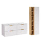 Ensemble meuble double vasque encastrée 120cm et colonne Oria Blanc mat
