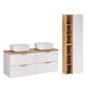 Ensemble meuble double vasque 120cm et colonne Oria Blanc mat